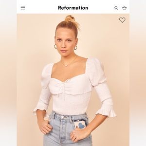 NWT Reformation Haven Top White Size S